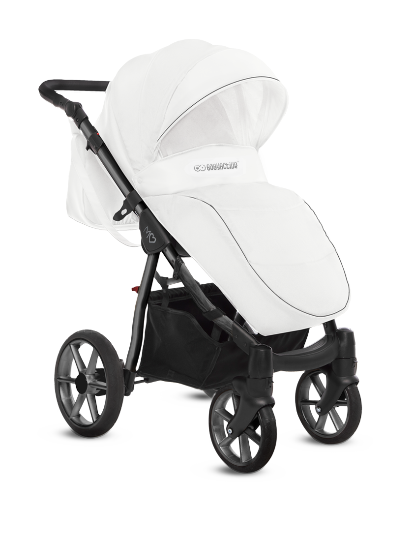 Mommy Glossy lastenrattaat 2-in-1, valkoinen / musta