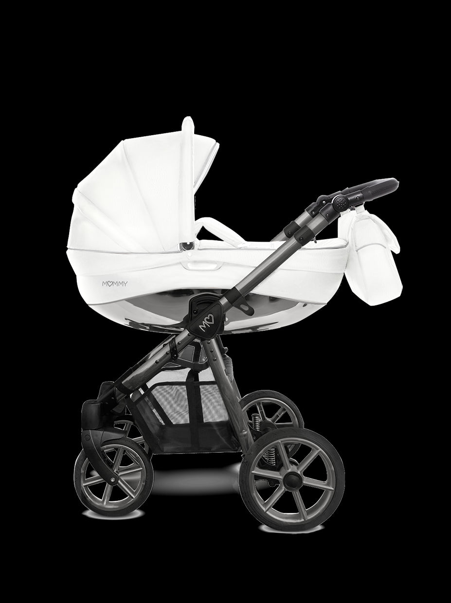 Mommy Glossy lastenrattaat 2-in-1, valkoinen / musta