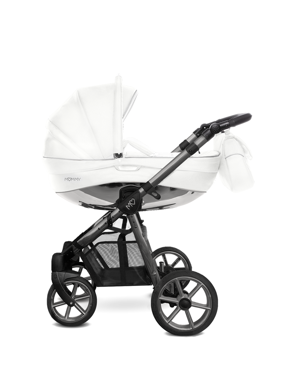 Mommy Glossy lastenrattaat 2-in-1, valkoinen / musta