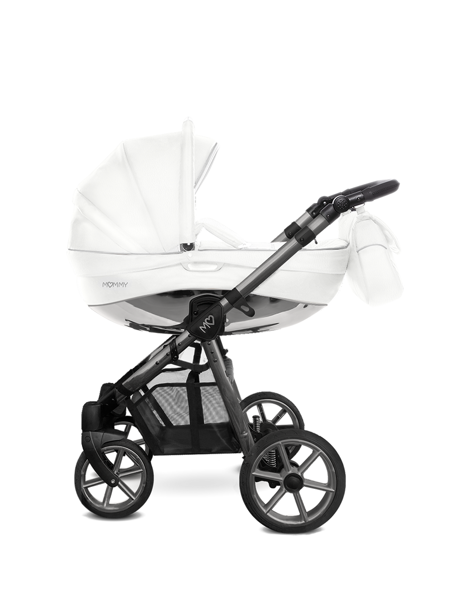 Mommy Glossy lastenrattaat 2-in-1, valkoinen / musta