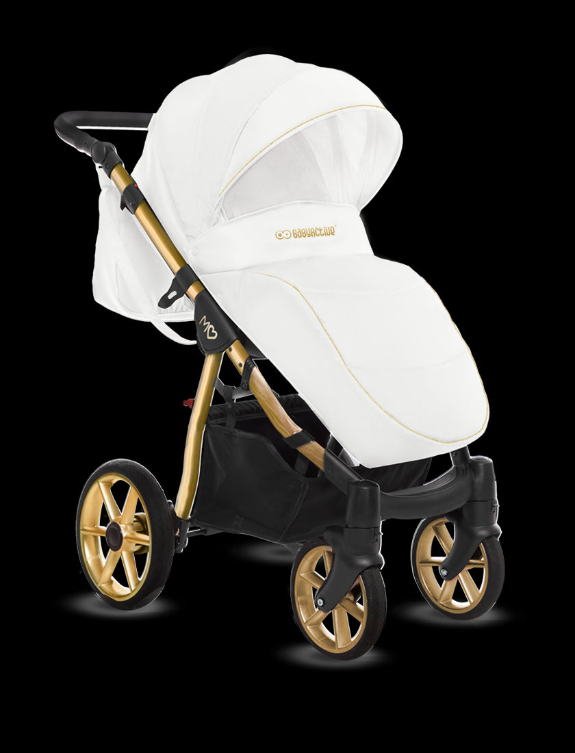 Mommy Glossy lastenrattaat 2-in-1, valkoinen / kulta