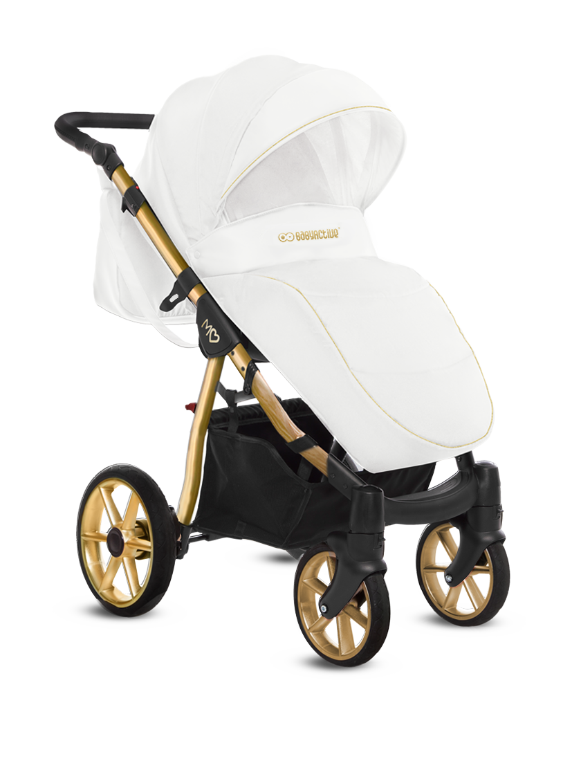Mommy Glossy lastenrattaat 2-in-1, valkoinen / kulta