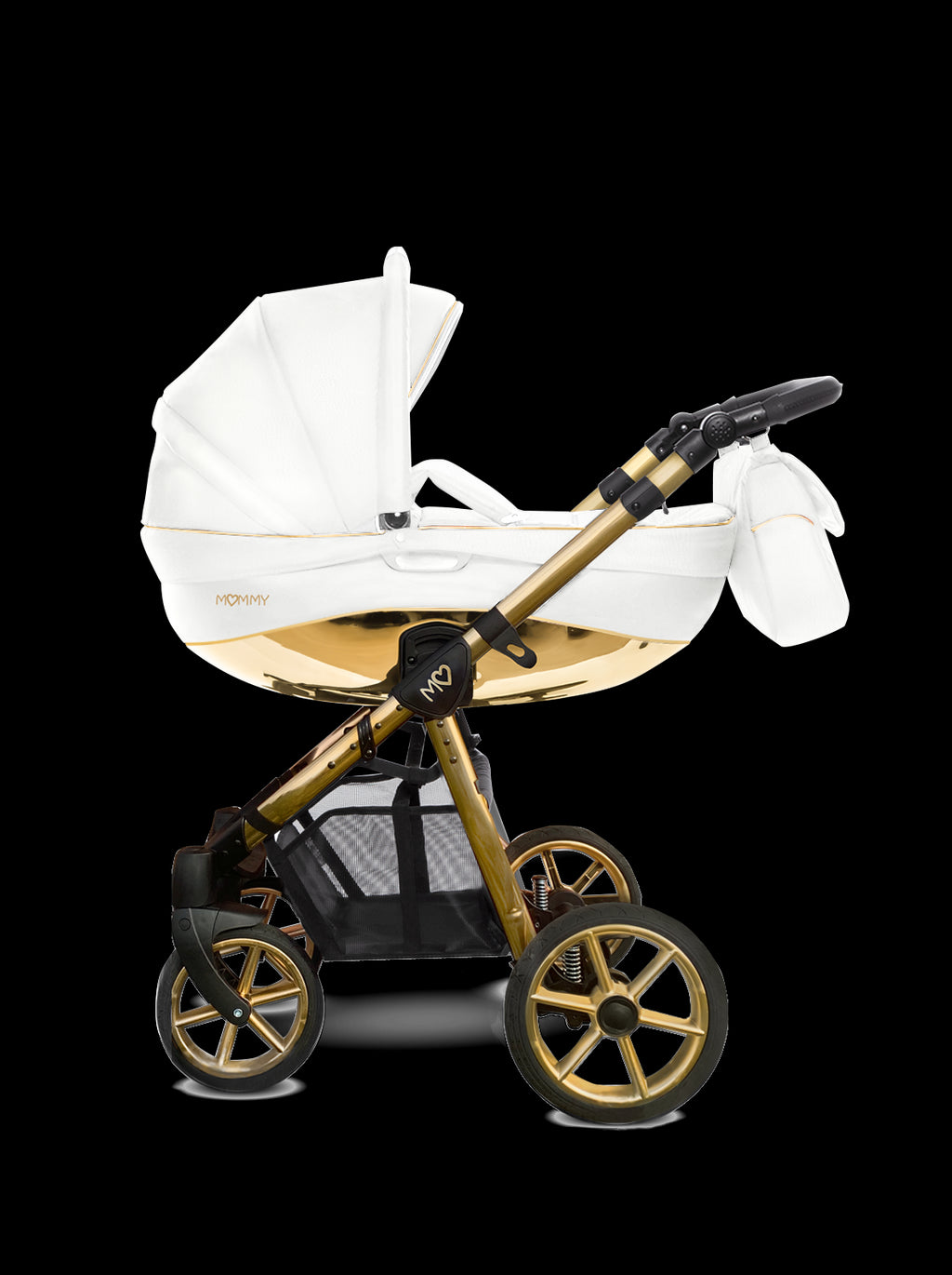 Mommy Glossy lastenrattaat 2-in-1, valkoinen / kulta