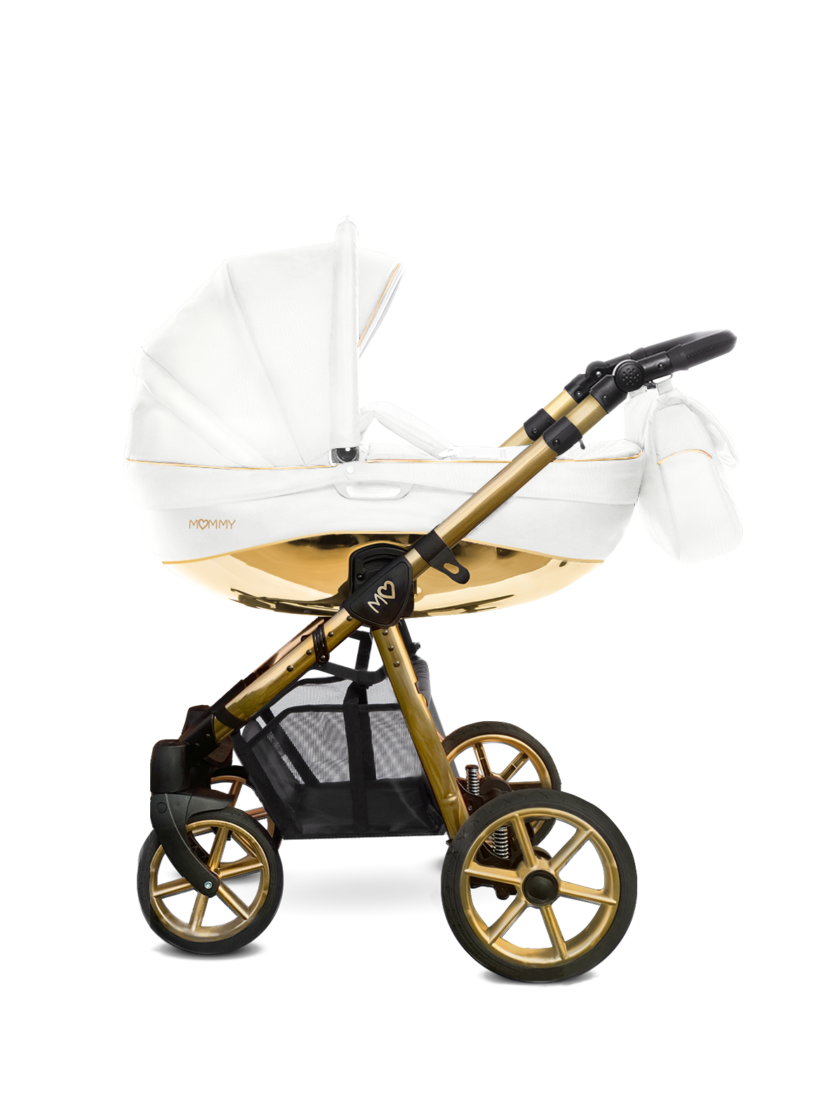 Mommy Glossy lastenrattaat 2-in-1, valkoinen / kulta