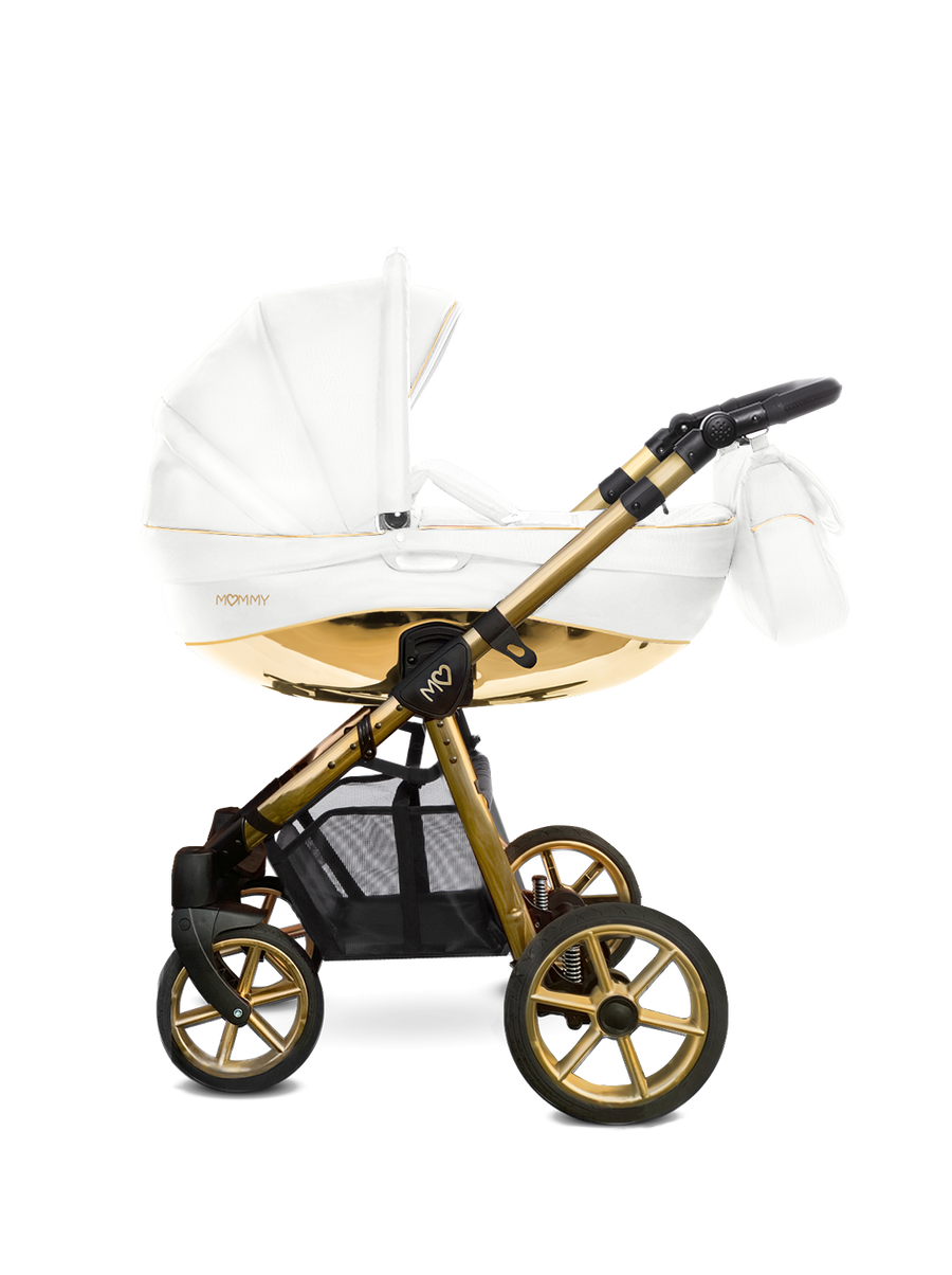 Mommy Glossy lastenrattaat 2-in-1, valkoinen / kulta