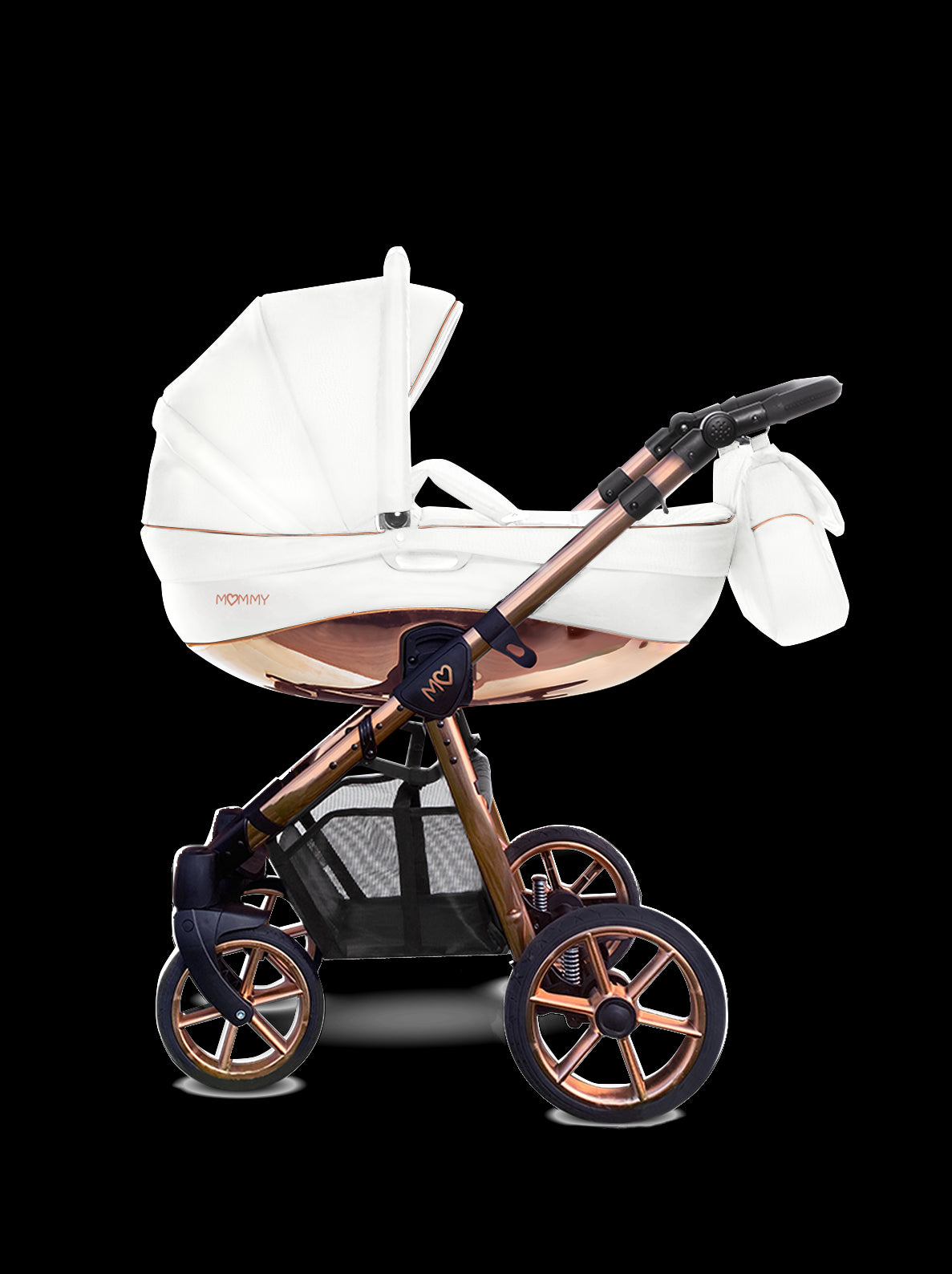 Mommy Glossy lastenrattaat 2-in-1, valkoinen / ruusukulta