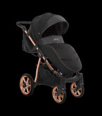 Mommy Glossy lastenrattaat 2-in-1, musta / ruusukulta