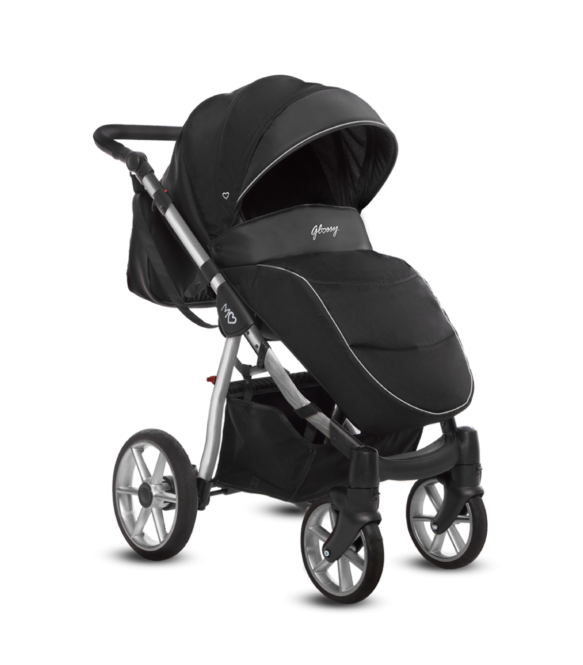 Mommy Glossy lastenrattaat 2-in-1, vaaleanharmaa