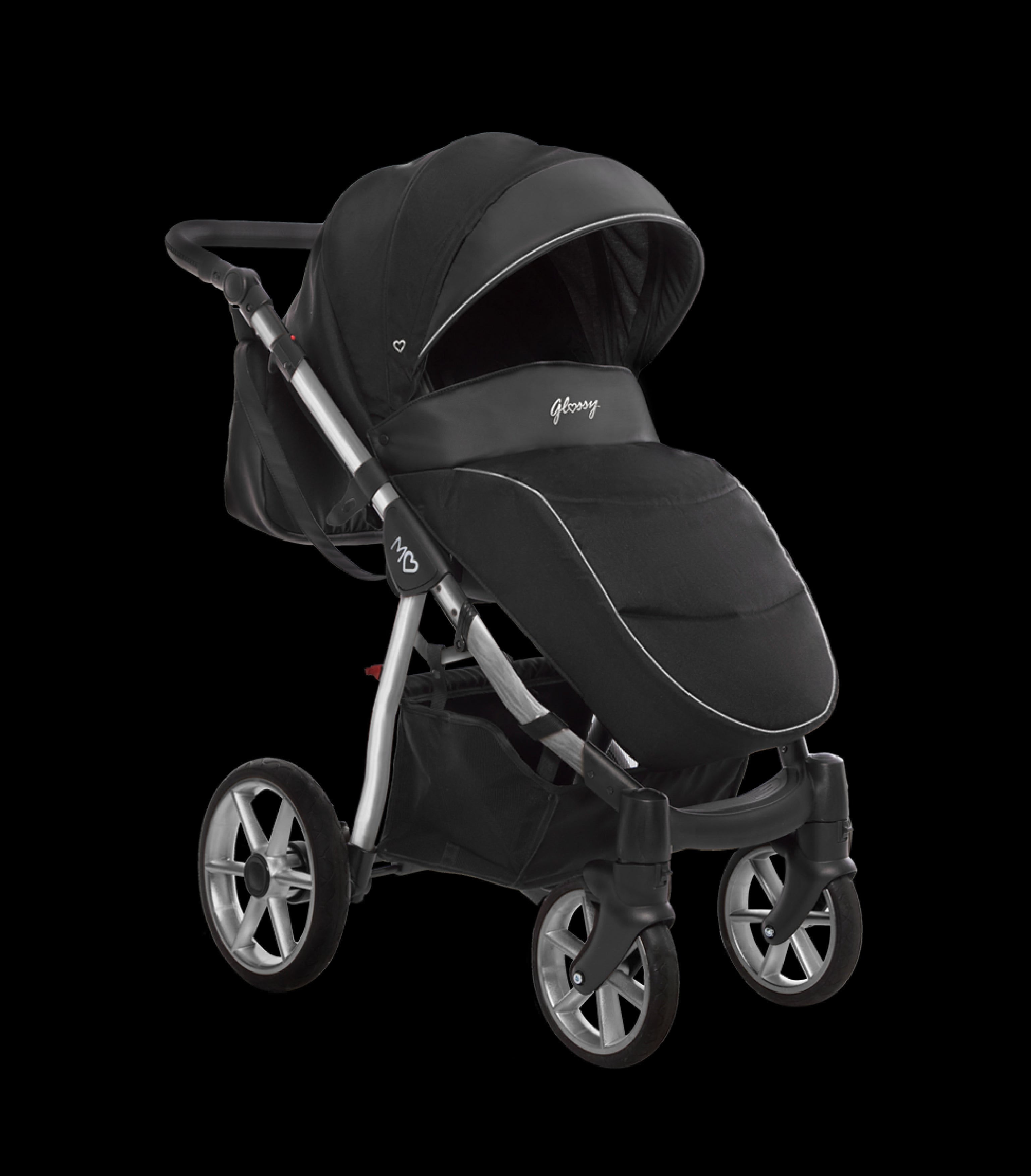 Mommy Glossy lastenrattaat 2-in-1, vaaleanharmaa