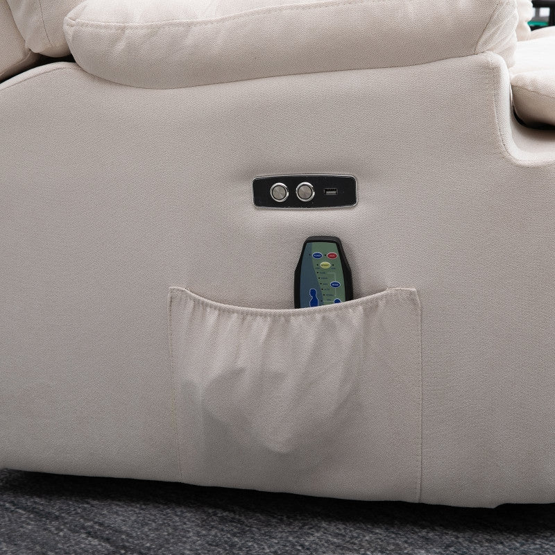 Hierova nojatuoli lämmitystoiminnolla, beige