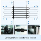 Tukeva Turva-aita / Koiraportti Tavaratilaan, 150 x 9 x 124 cm, Terästä