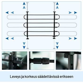 Stabilt säkerhetsstaket/hundgrind för bagageutrymmet, 150 x 9 x 124 cm, stål