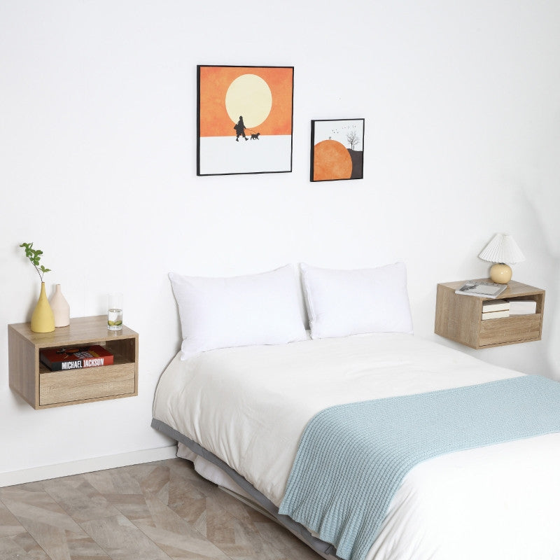 Seinään kiinnitettävä yöpöytä 2 kpl, 45 cm x 35 cm x 27,5 cm