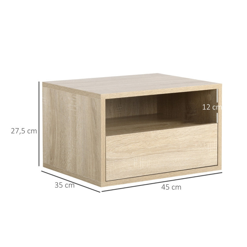 Seinään kiinnitettävä yöpöytä 2 kpl, 45 cm x 35 cm x 27,5 cm