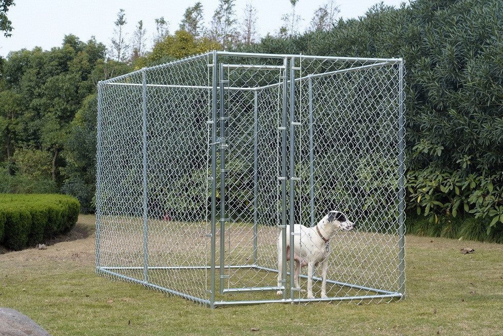 Hundkoja 152 x 305 x 182 cm – galvaniserat stål, låsbar dörr