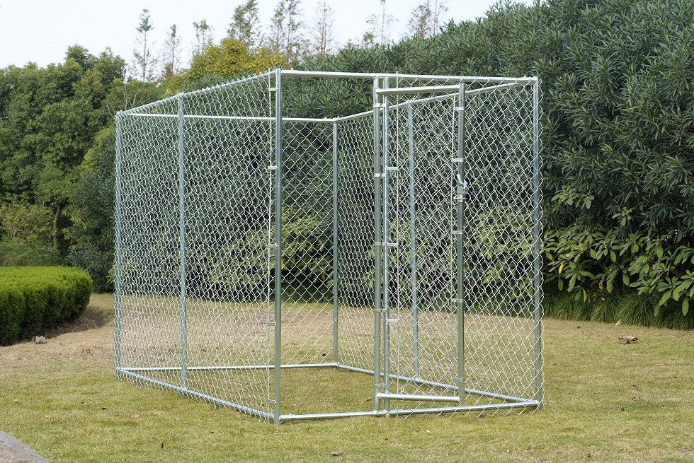 Hundkoja 152 x 305 x 182 cm – galvaniserat stål, låsbar dörr