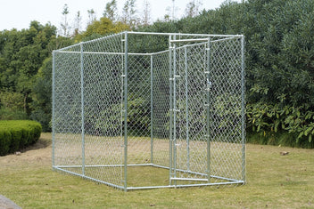 Hundkoja 152 x 305 x 182 cm – galvaniserat stål, låsbar dörr