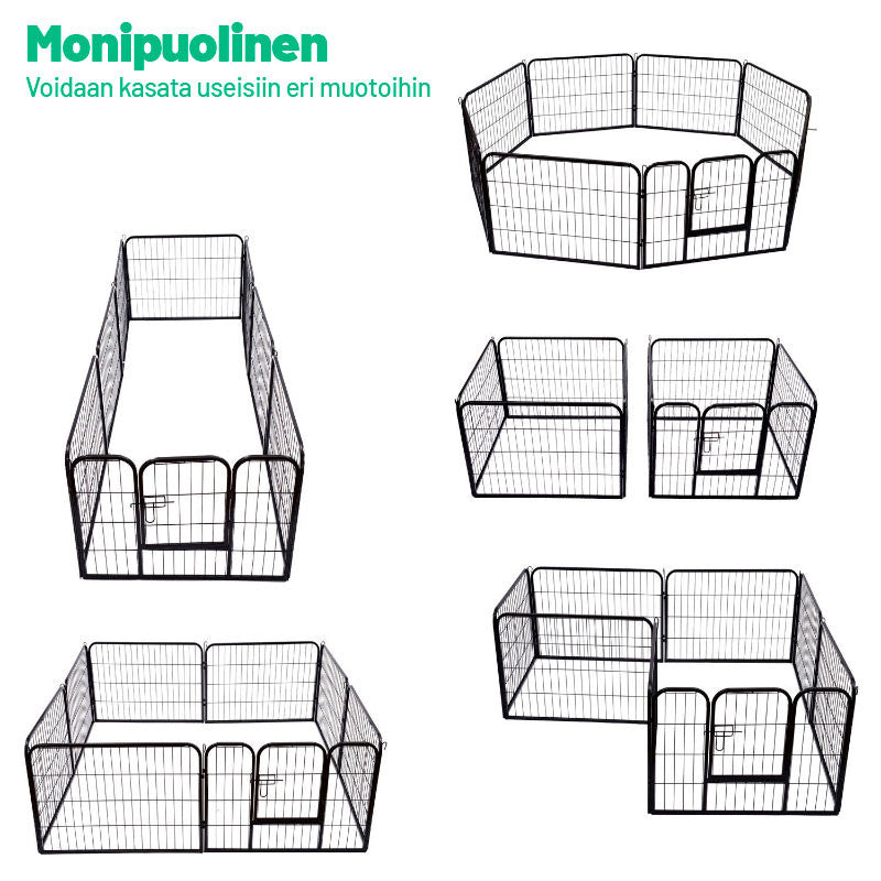 Valpbur 8 delar 77 x 80 cm – pulverlackerat stål, för inomhus- och utomhusbruk