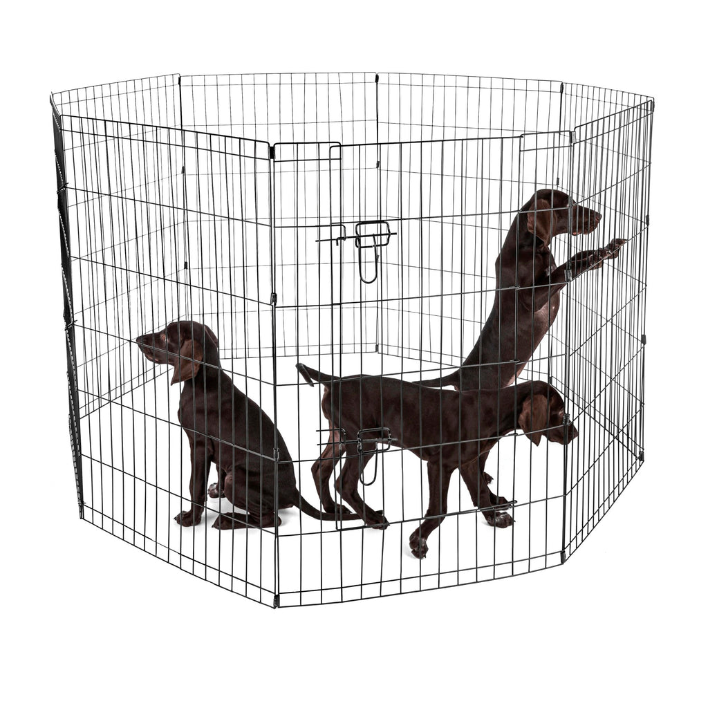 POHJOLAN LEMMIKKITARVIKE Metallinen Pentuaitaus Pennuille, 91 x 61 cm, 8 palaa, Musta