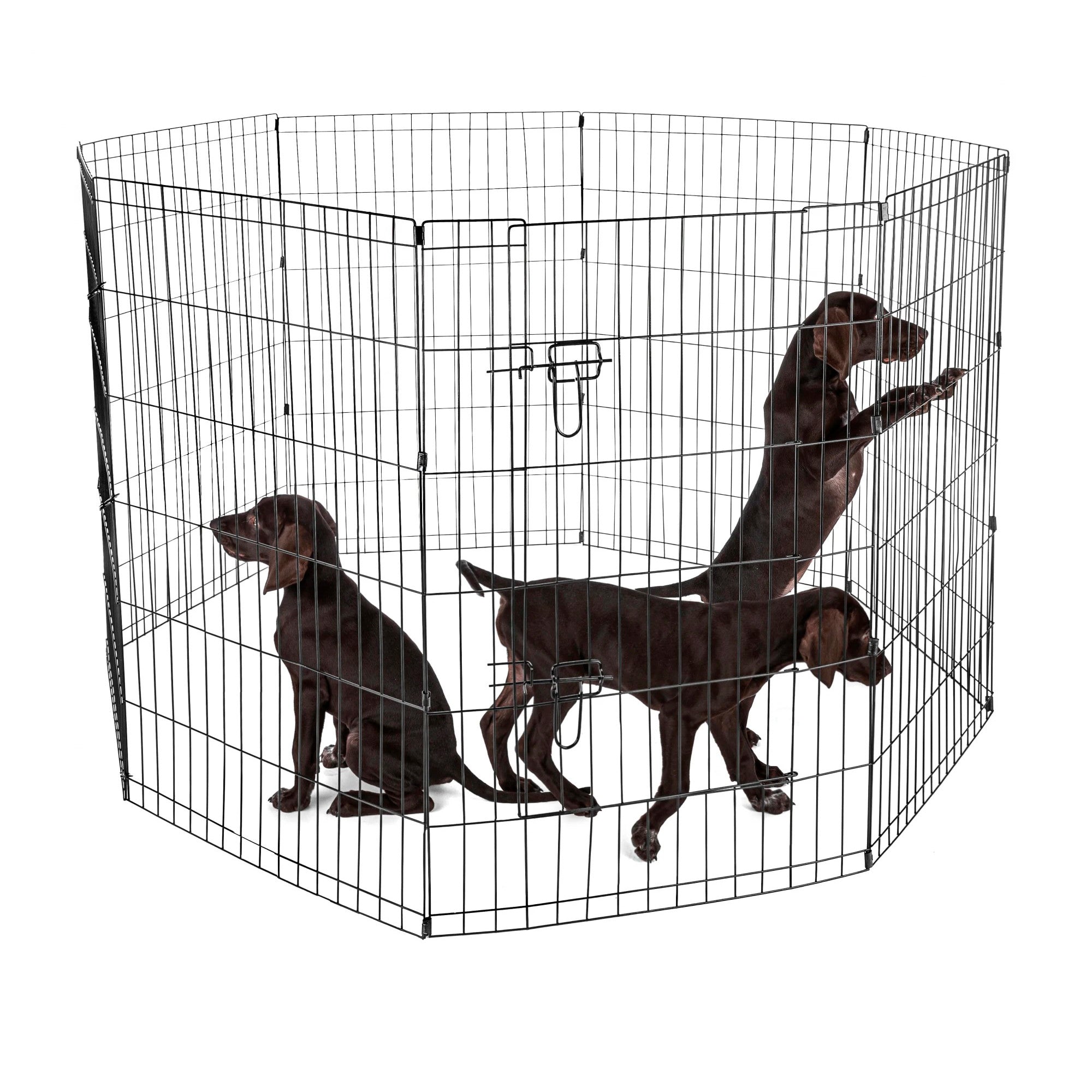 POHJOLAN LEMMIKKITARVIKE Metallinen Pentuaitaus Pennuille, 91 x 61 cm, 8 palaa, Musta