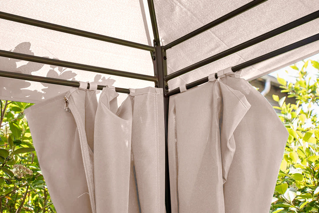 POHJOLA GARDEN NIKO Pihapaviljonki 3x4m / Paviljonki Katos Terassille ja Pihalle, Vaalea Beige