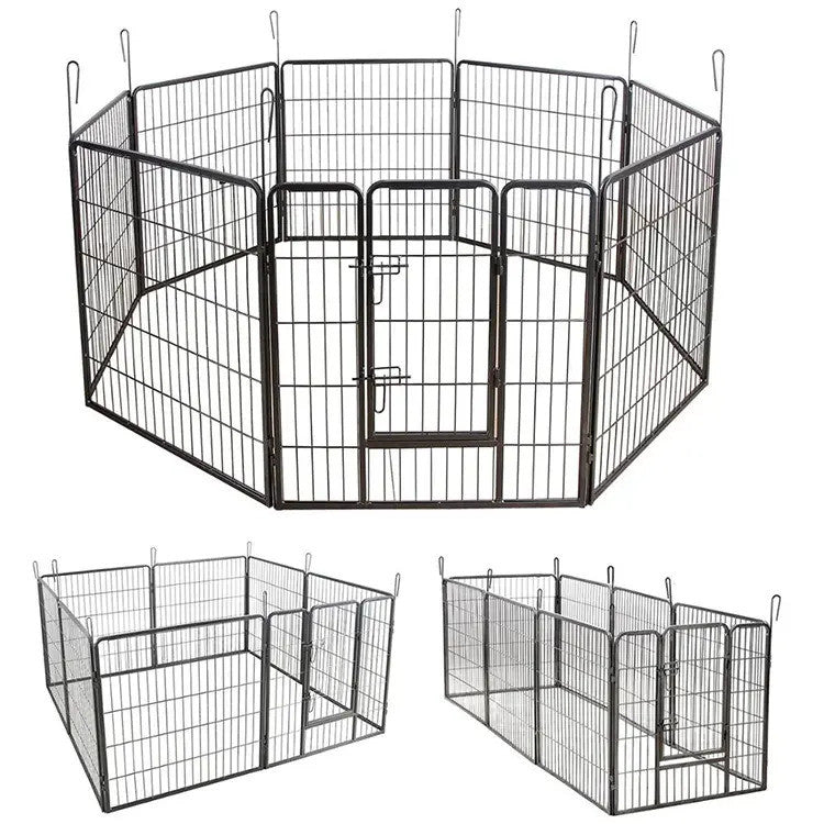 Valpbur 8 delar 77 x 100 cm – stål, formbar konstruktion, svart