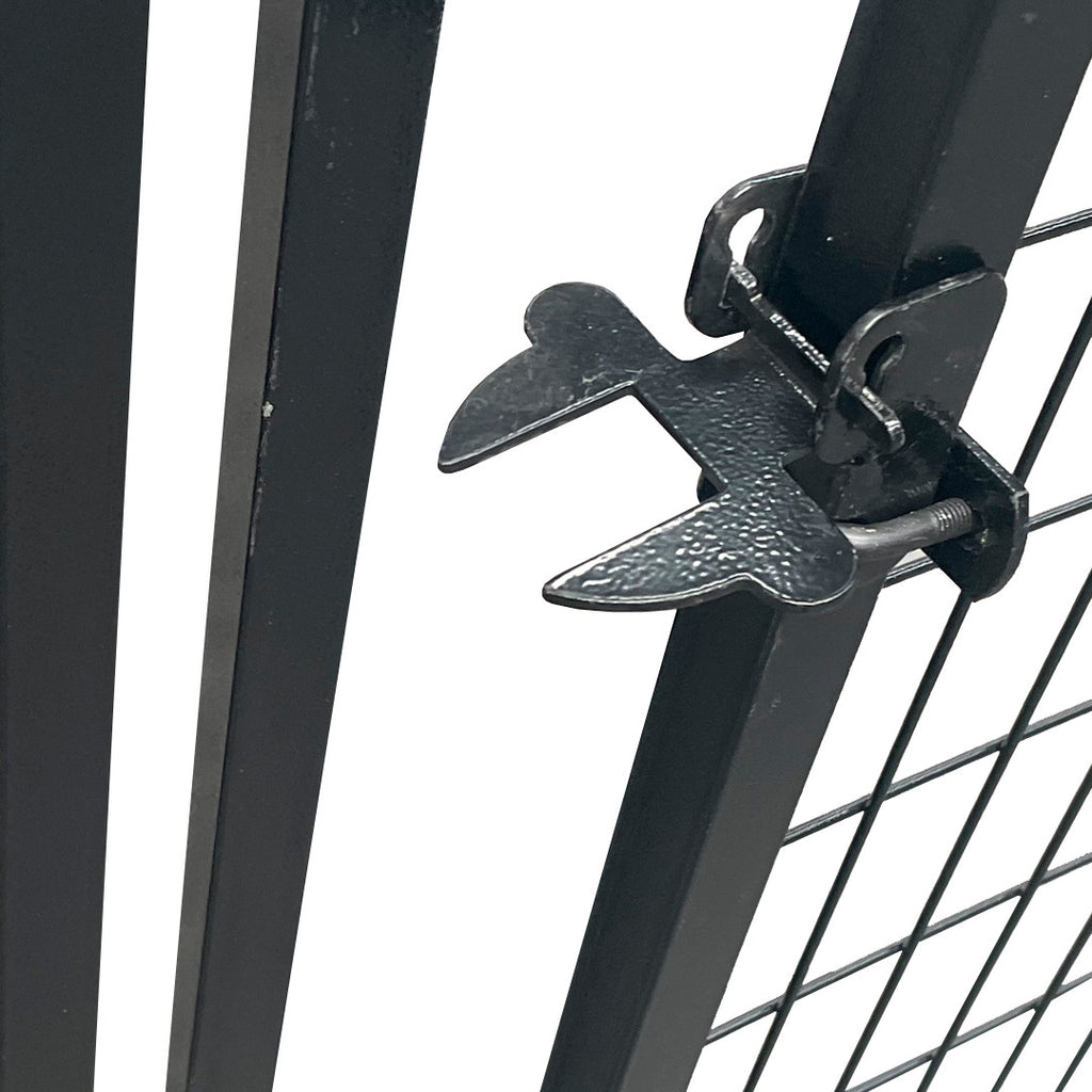 POHJOLAN LEMMIKKITARVIKE Matala Koiratarhan Ovielementti, 200 x 115 cm, Musta, Tukevaa terästä