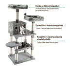 POHJOLAN LEMMIKKITARVIKE Kissan kiipeily-/raapimispuu 143 cm, beige