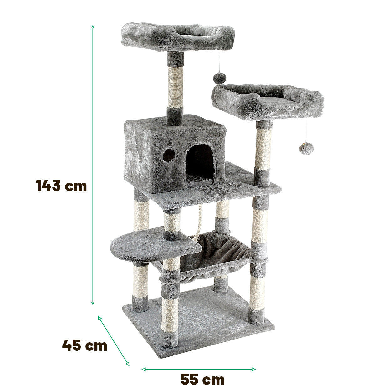 POHJOLAN LEMMIKKITARVIKE Kissan kiipeily-/raapimispuu 143 cm, beige