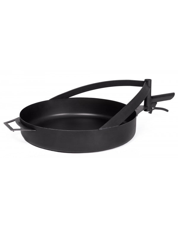 50 CM Grillpanna med hållare, naturligt stål, svart