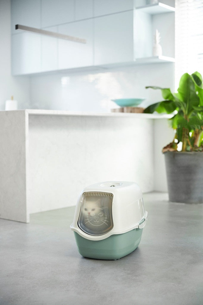 MyPet Bailey kissanhiekkalaatikko kannella ja luukulla vihreä/hiekka