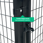 POHJOLAN LEMMIKKITARVIKE Matala Koiratarha 4 x 4 x 1,15 m, 16m2 Elementtitarha, Musta Teräs