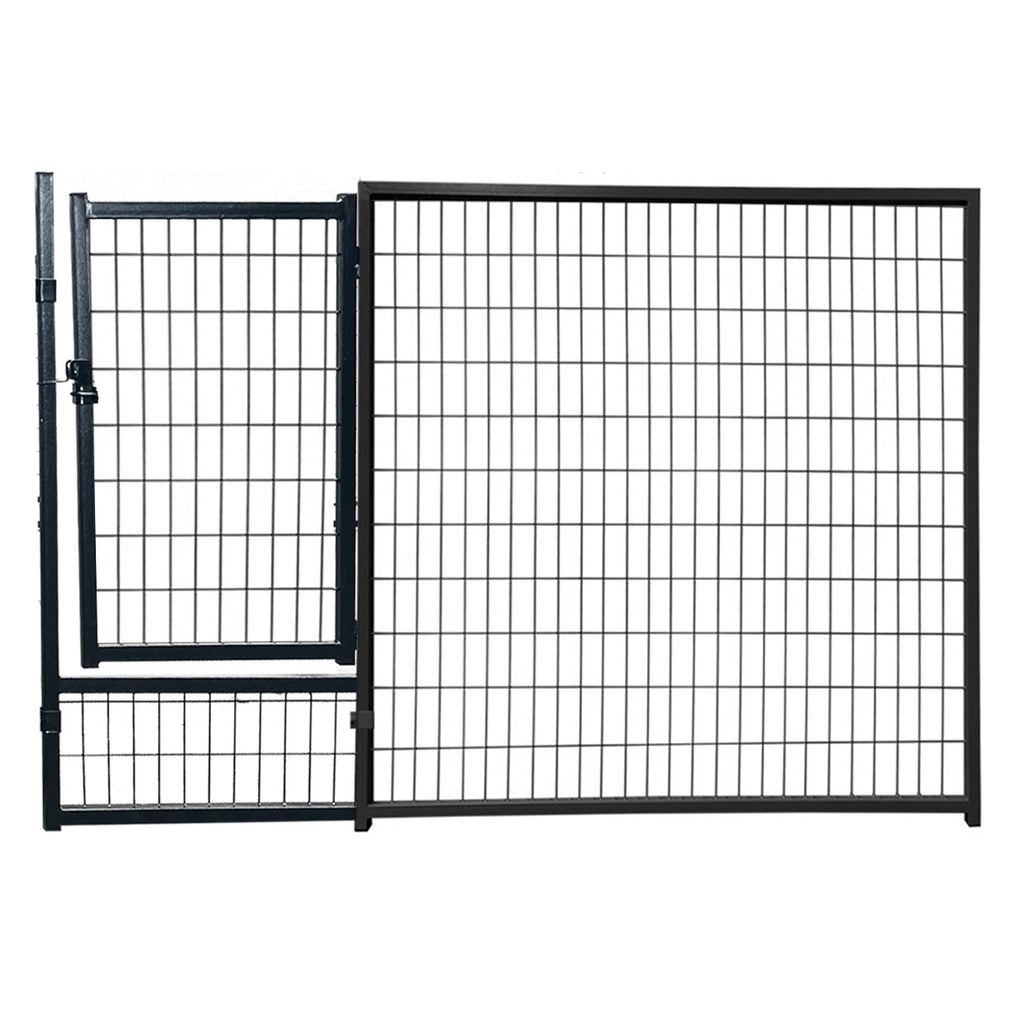 POHJOLAN LEMMIKKITARVIKE Matala Koiratarha 4 x 4 x 1,15 m, 16m2 Elementtitarha, Musta Teräs