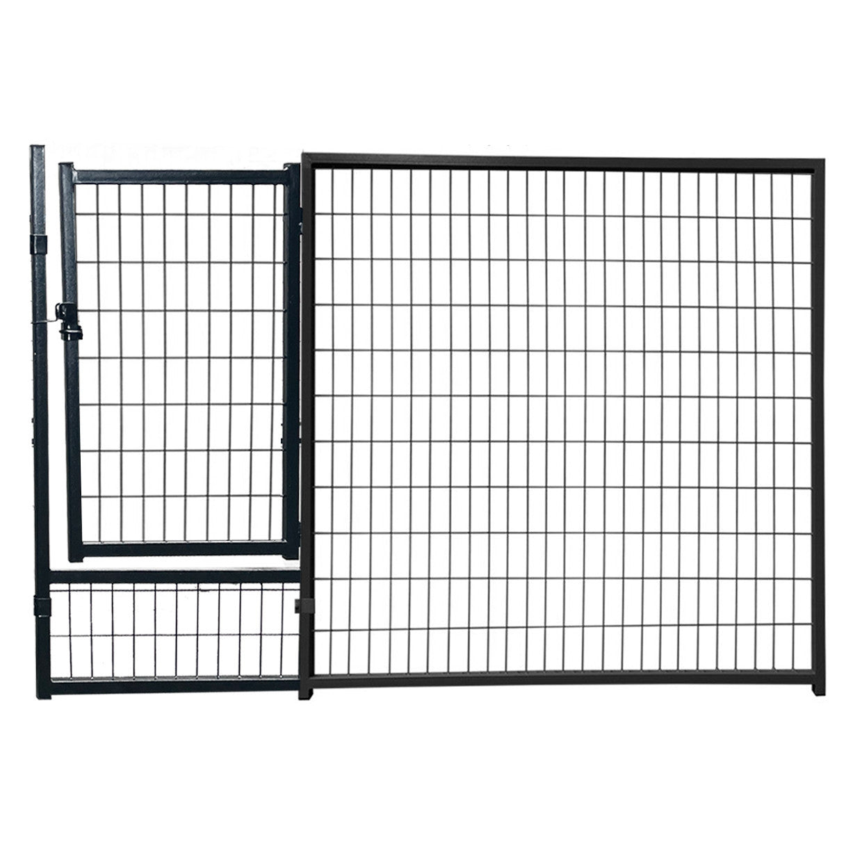 POHJOLAN LEMMIKKITARVIKE Matala Koiratarha 4 x 4 x 1,15 m, 16m2 Elementtitarha, Musta Teräs