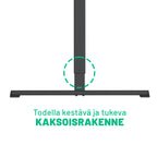 Pohjola Indoor Sähköpöydän Runko 71 - 116 cm, Musta