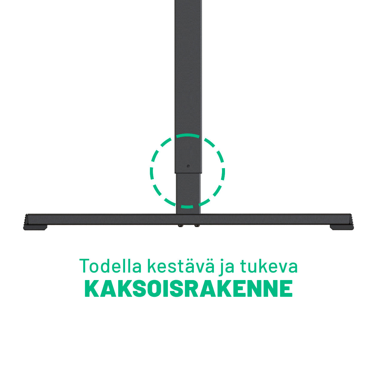 Pohjola Indoor Sähköpöydän Runko 71 - 116 cm, Musta