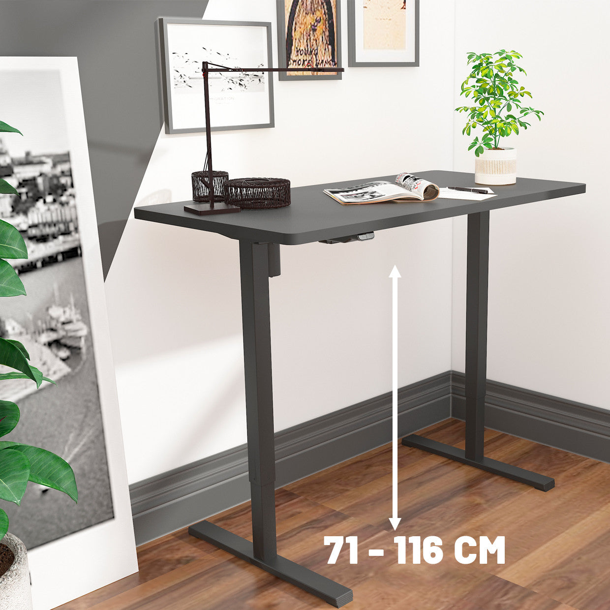 Pohjola Indoor Sähköpöydän Runko 71 - 116 cm, Musta