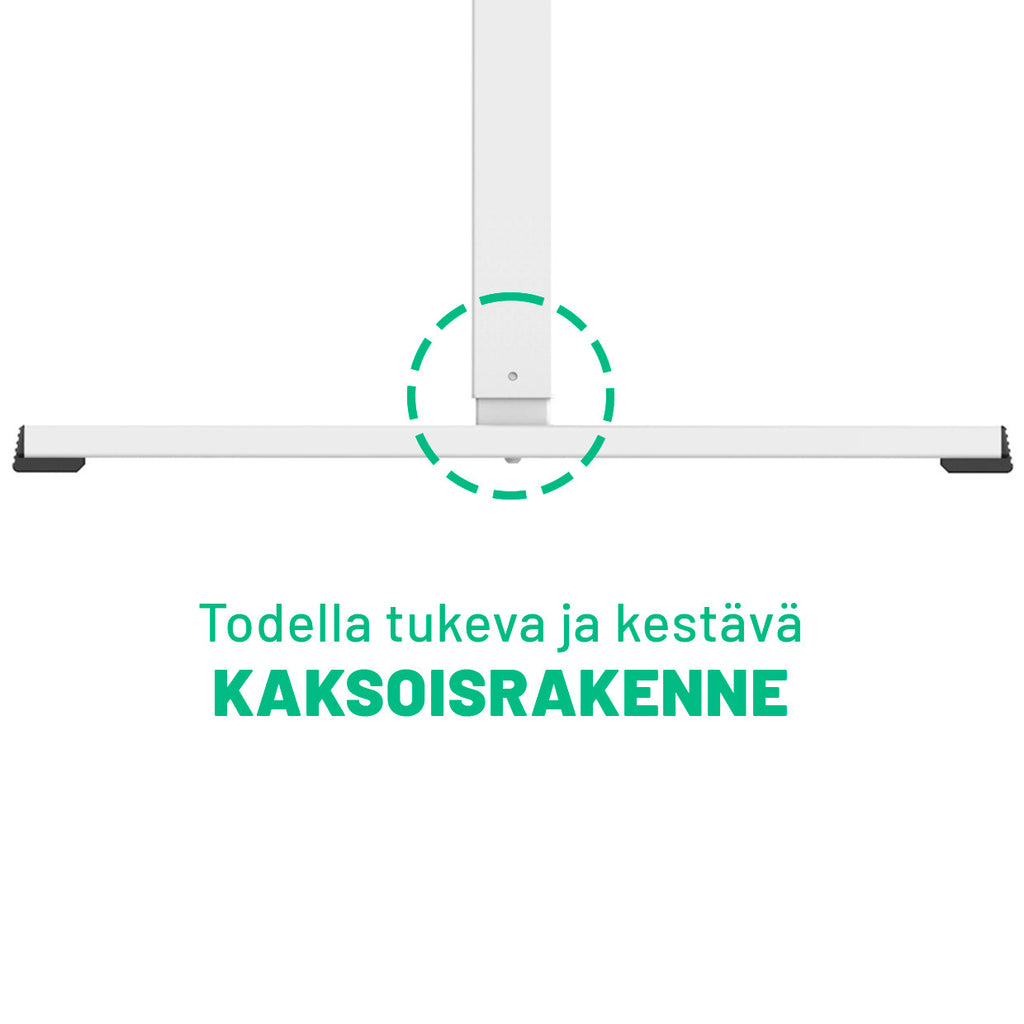 POHJOLA INDOOR Sähköpöydän Runko 71 - 116 cm, Valkoinen