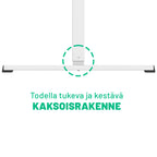 POHJOLA INDOOR Sähköpöydän Runko 71 - 116 cm, Valkoinen
