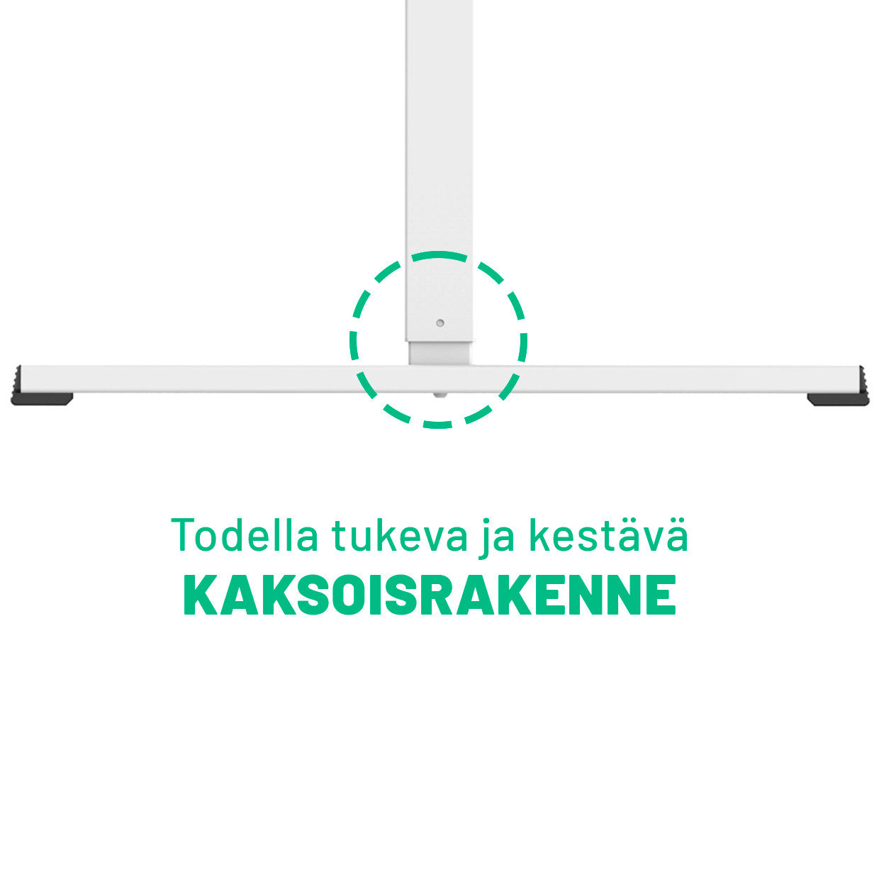 POHJOLA INDOOR Sähköpöydän Runko 71 - 116 cm, Valkoinen