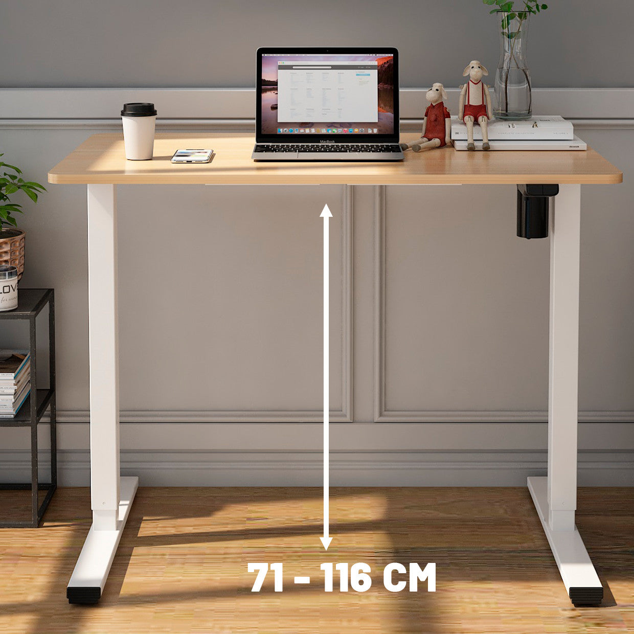 POHJOLA INDOOR Sähköpöydän Runko 71 - 116 cm, Valkoinen