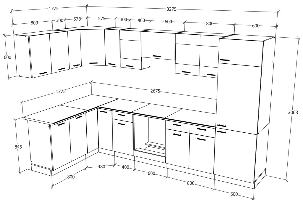 13 osainen keittiökalustesarja ESILO, Valkoinen