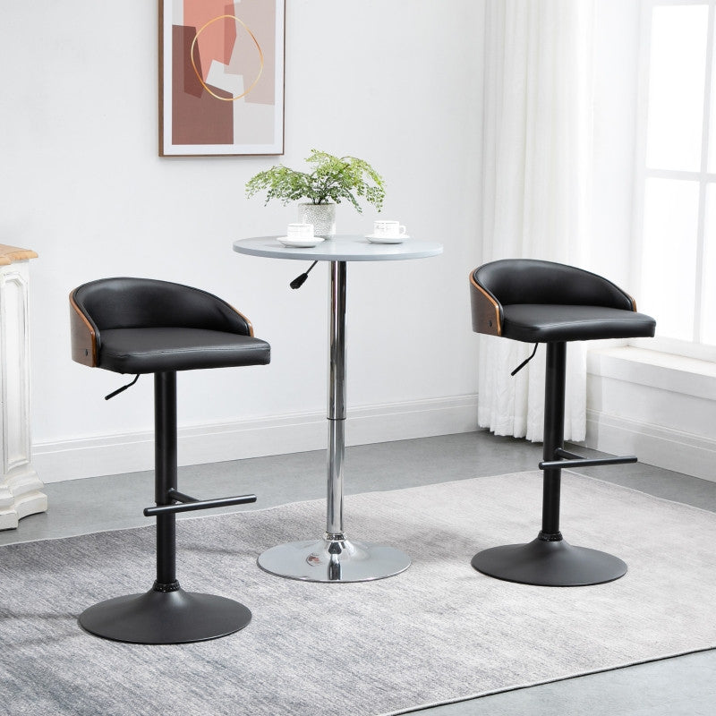 Baarijakkara Setti Jalkatuella Ja Selkänojalla, Musta + ruskea