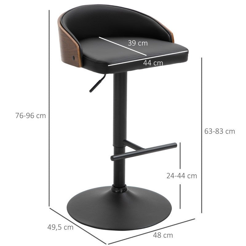 Baarijakkara Setti Jalkatuella Ja Selkänojalla, Musta + ruskea