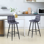 Baarijakkara Setti Jalkatuella Ja Selkänojalla, Harmaa kangas