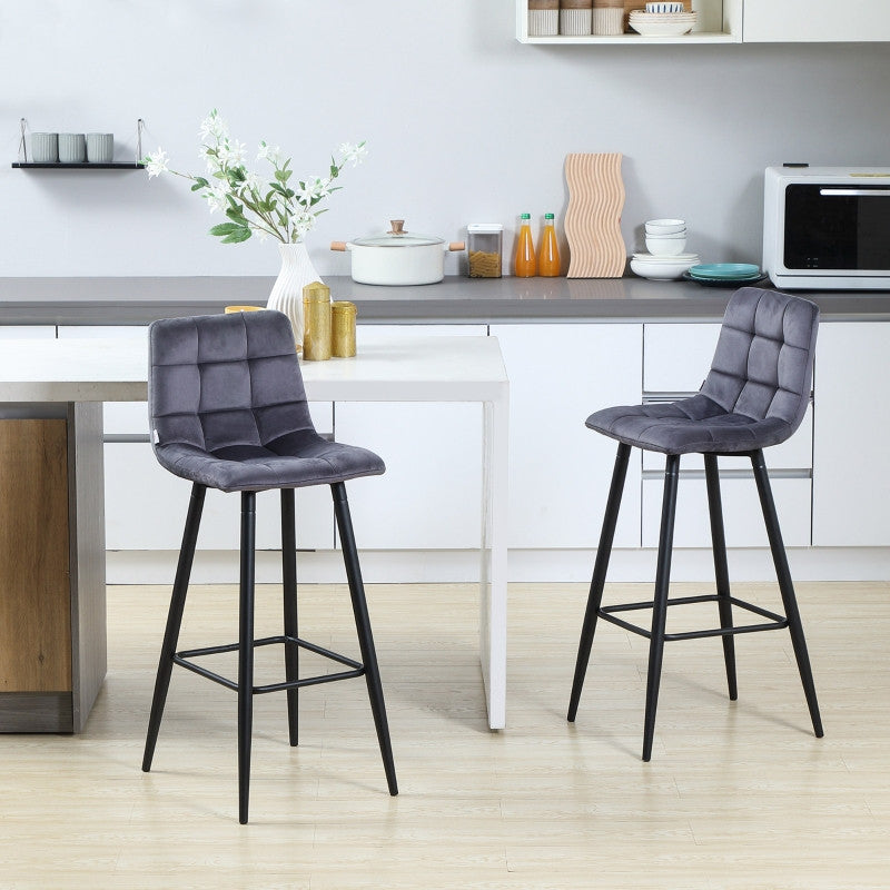 Baarijakkara Setti Jalkatuella Ja Selkänojalla, Harmaa kangas