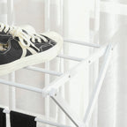 Pyykkiteline, Kokoontaitettava 8-tasoinen, 74 x 35 x 144 cm, Valkoinen