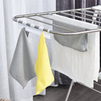 Kokoontaitettava kuivausteline, Ruostumatonta terästä, 146 x 60,5 x 98 cm