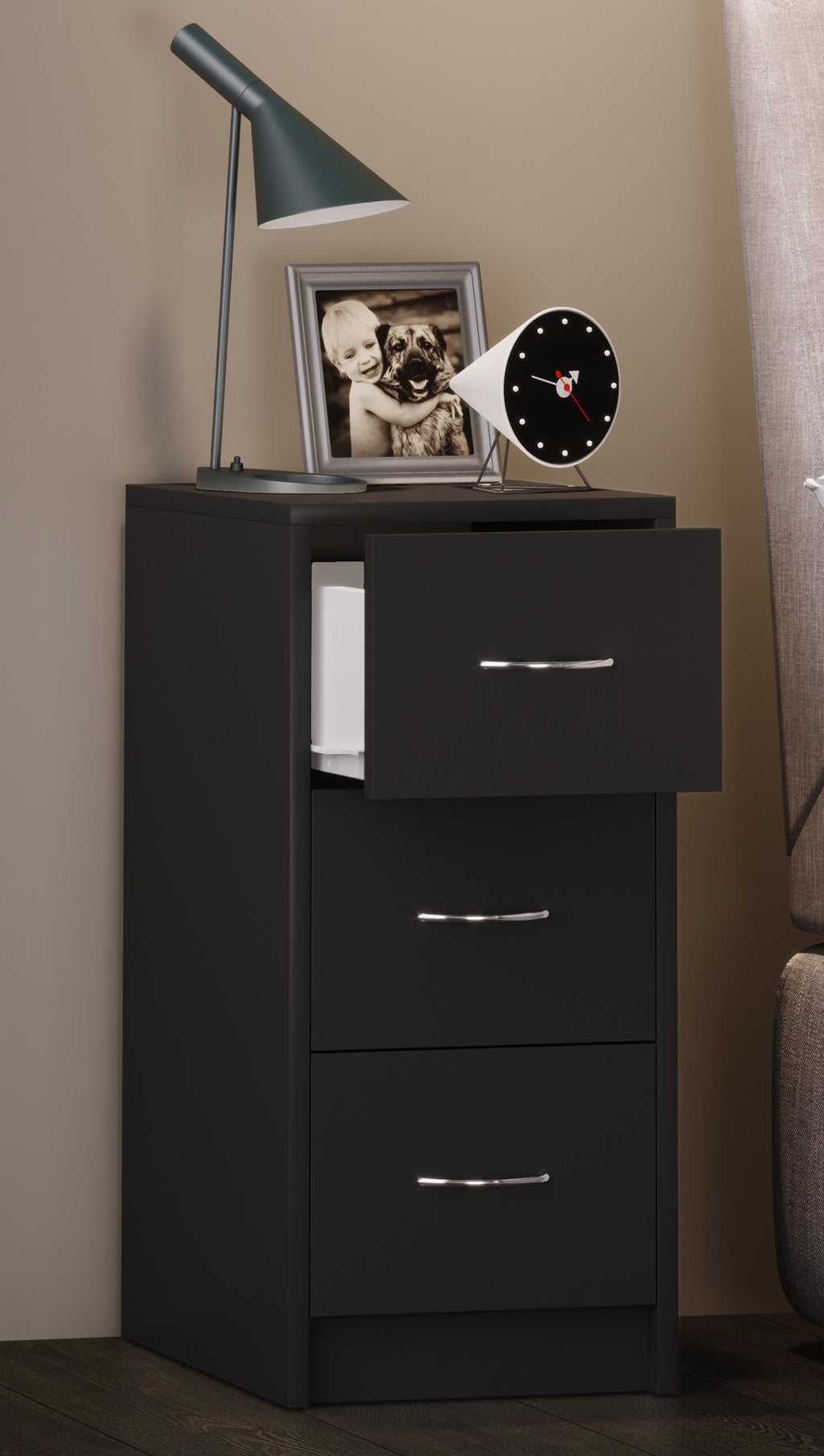 Yöpöytä Boxal Maxi 65 x 35 x 35 cm, musta