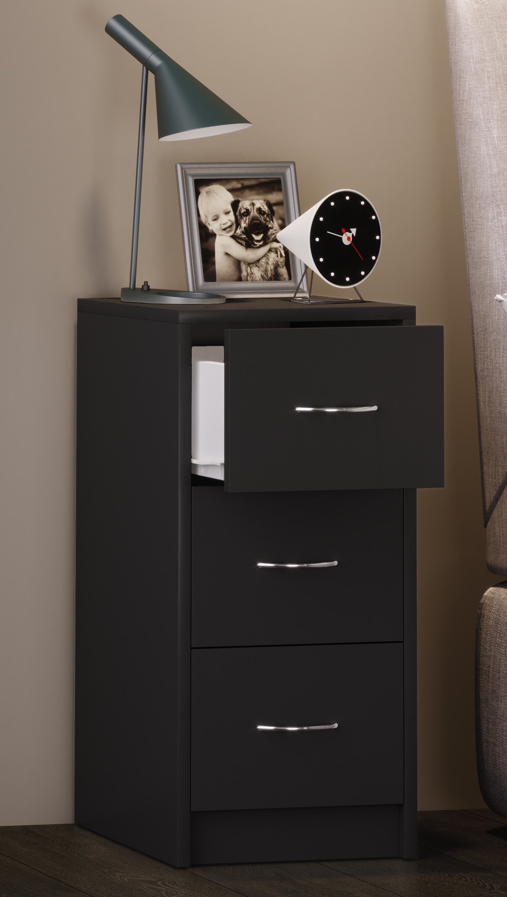 Yöpöytä Boxal Maxi 65 x 35 x 35 cm, musta